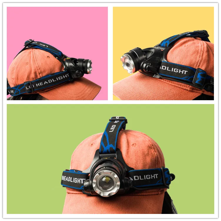High Power 1000lumens 10W T6  Led Headlamp Zoom Adjustable USB Recharge Powerful Led Headlights 18650 Battery