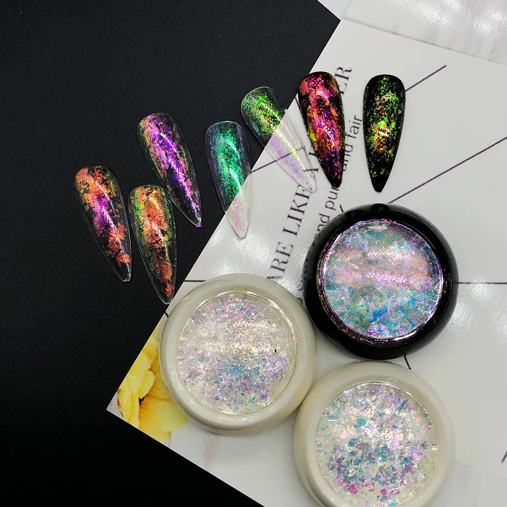 Art Aurora Ice Crystal Edelweiss Ultra-Thin Transparent Color-Changing Acrylic Nail Powder