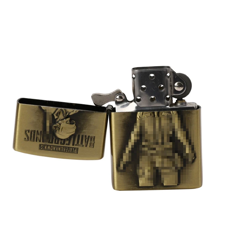 Оптовая продажа бронзовая керосиновая зажигалка лазерная надпись литье под давлением рельефная креативная крутая