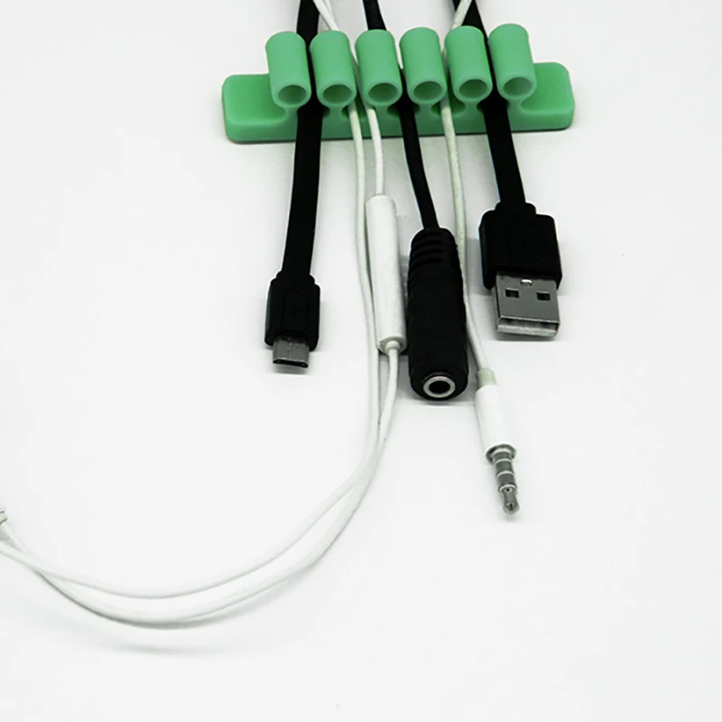 TOP Silicone Porous Cable Organizer Clips Desktop Universal Porous Cable Organizer Winder Tidy Management Holder