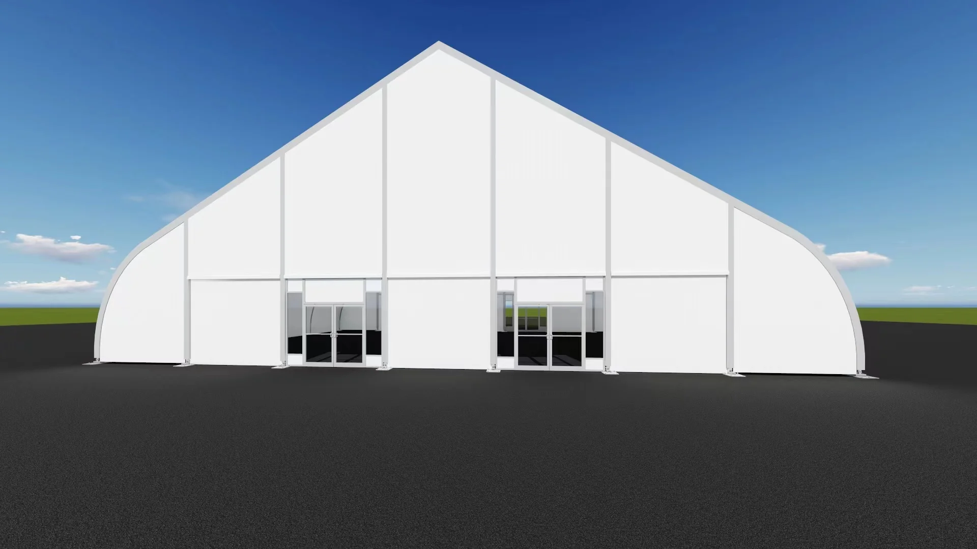 500 People Aluminum Permanent Transparent Glass Marquee Wedding Party Tent