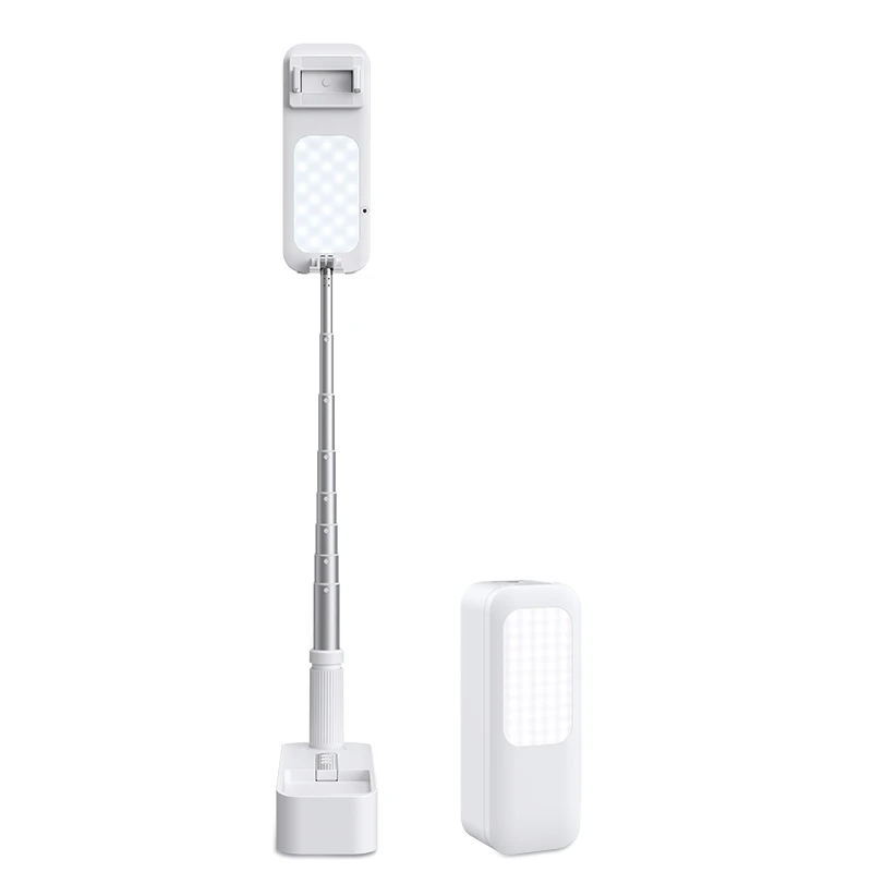 Новинка 2021 V6 дизайн 2 в 1 регулируемый светильник Настольный складной телескопический держатель для телефона кольцевой светильник с дистанционным управлением