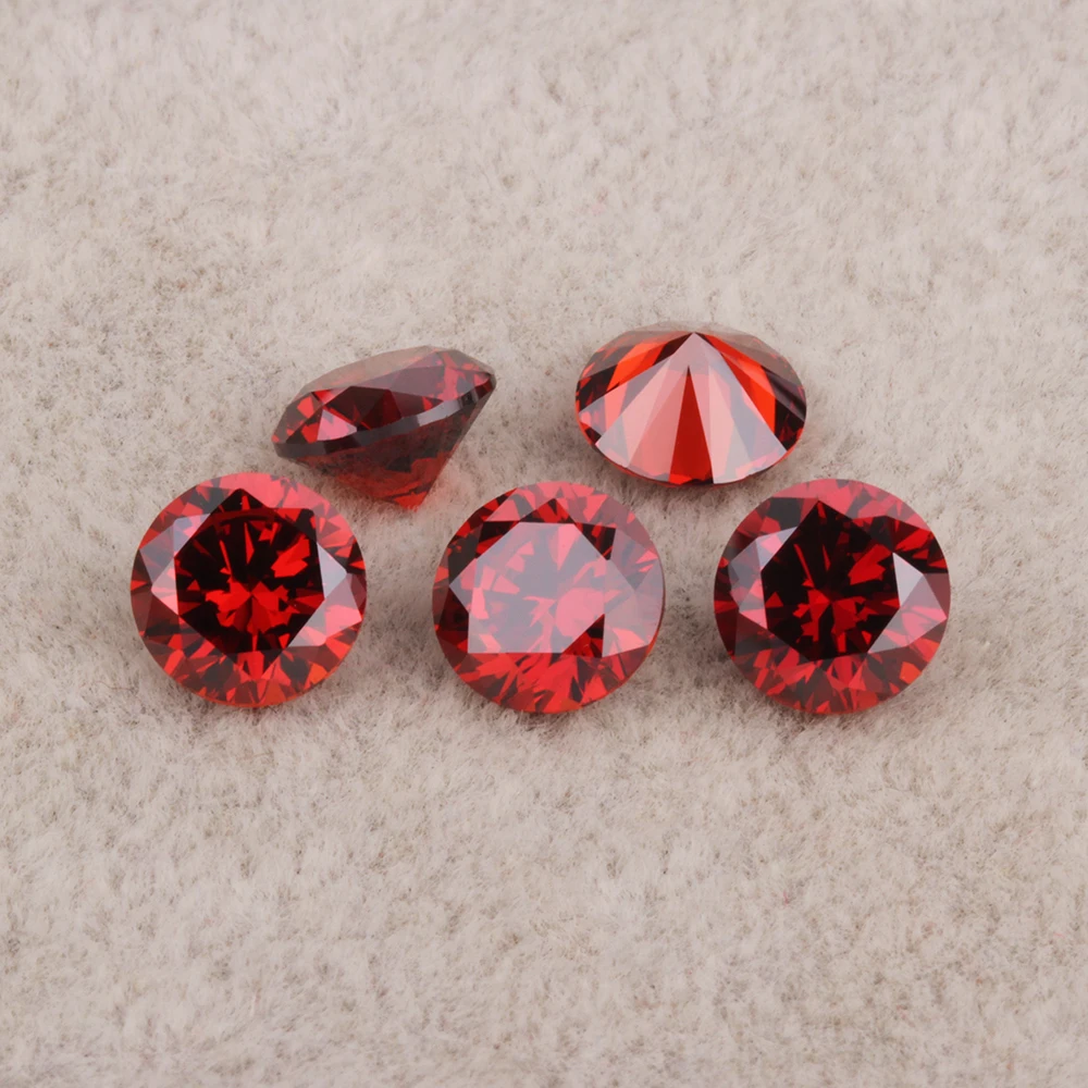 Factory Price Round Brilliant Cut Cubic Zirconia 1mm-3mm Garnet Color CZ Stone