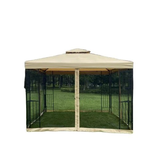 10x10Ft Outdoor Patio Gazebo Canopy Tent With Ventilated Double Roof And Mosquito Net(Detachable Mesh Screen On All Sides)