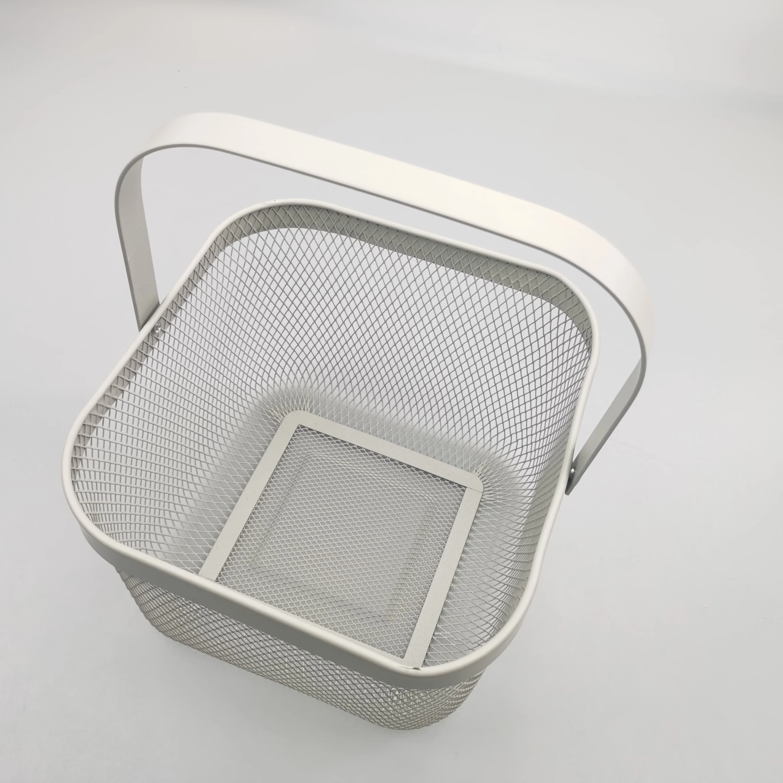 Mesh Steel Storage Organizer Basket with hanging Handle, Metal Wire Hanging Kitchen Baskets