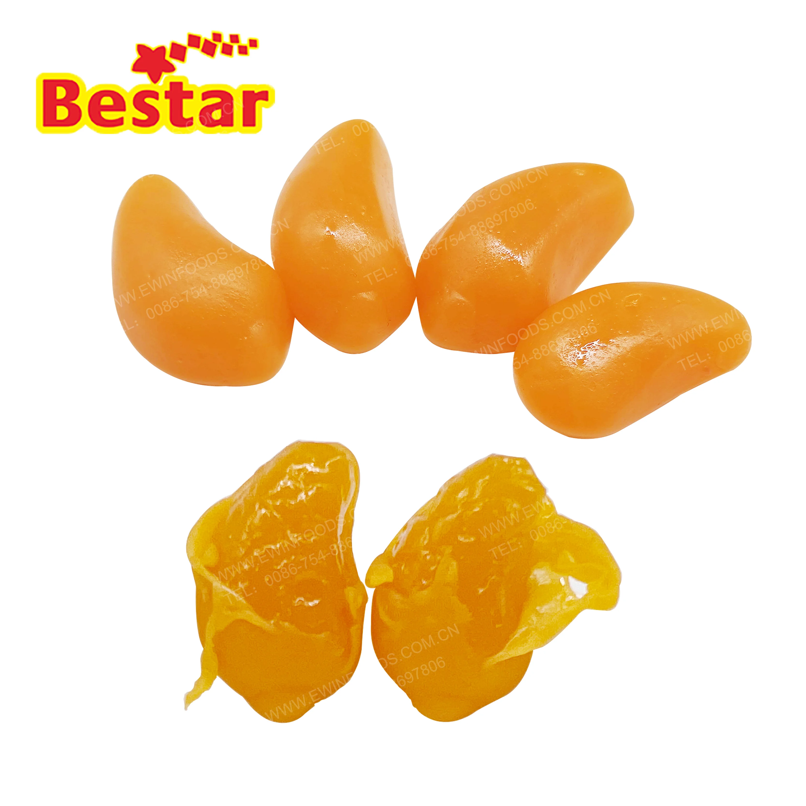 Peeled mango gummy candy from China 8D OEM service mango shape fudge jelly candy real juice creative products sweet soft candy