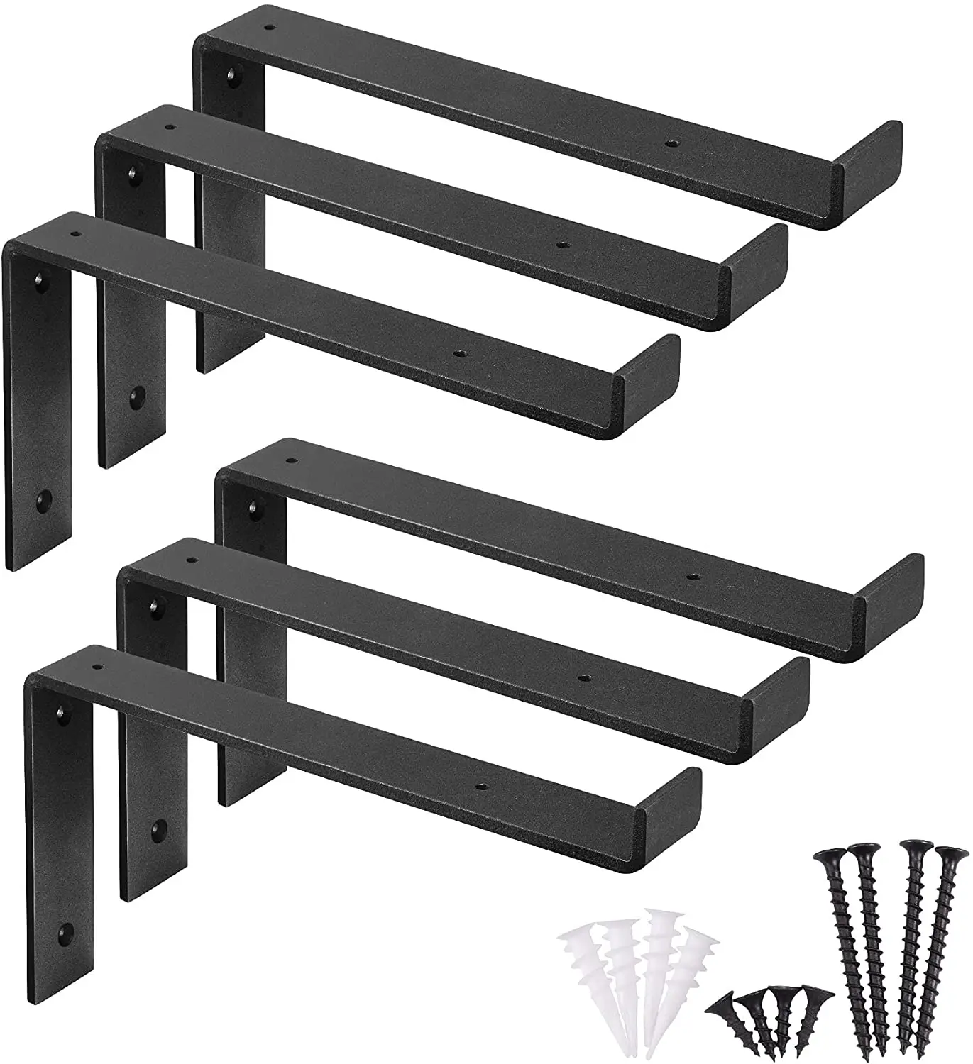 Shelf Brackets Rustic Industrial Metal Iron Wall Floating Brace Support For DIY Open Shelving Hardware Multiple Sizes Available