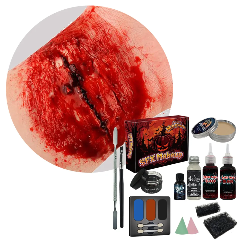 KHY Look Loke Real Fake Halloween Scary Set Scar Wax Sealer Effect Natural Special FX Make up Liquid Latex for Sfx Makeup