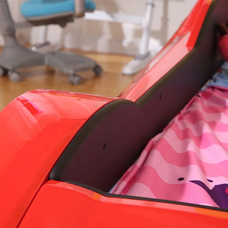 Детская красная Гоночная машина двойная кровать детская спальня мебель Гоночная машина кровать с подсветкой