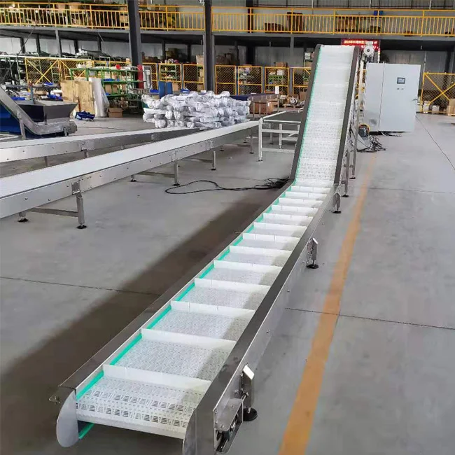 cheap stainless steel frame plastic modular inclined belt lifting conveyor
