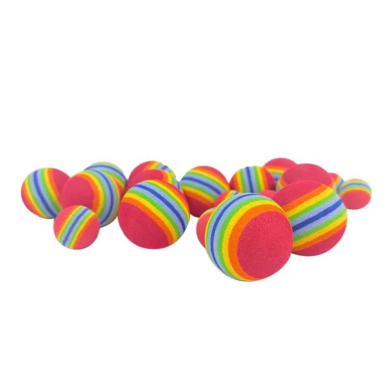 High quality high density eva foam soft rainbow bobo dog training cat toy balls for pet