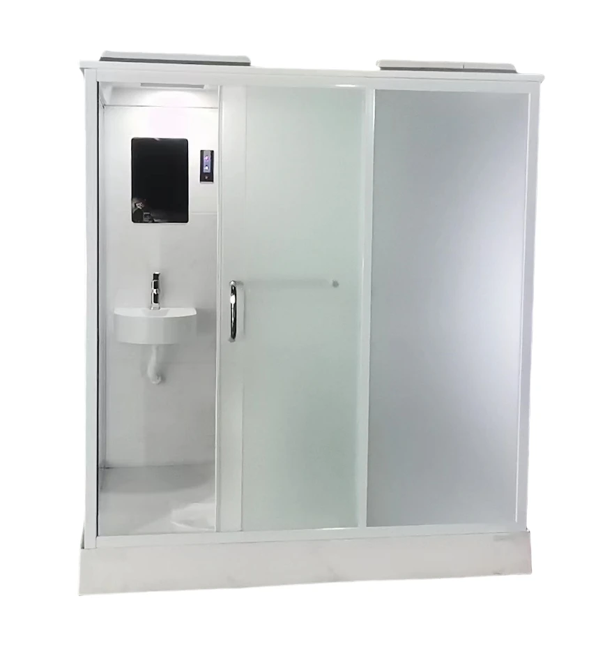 KMRY Cheap Factory Direct 5mm Matt Glass dry and wet separation shower cabins walk in shower enclosures prefab bathroom unit