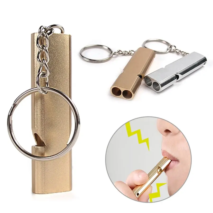 Emergency Whistle with Keychain Aluminum Whistle Survival Loud Sound Whistles for Camping Hiking Hunting Outdoors Sports