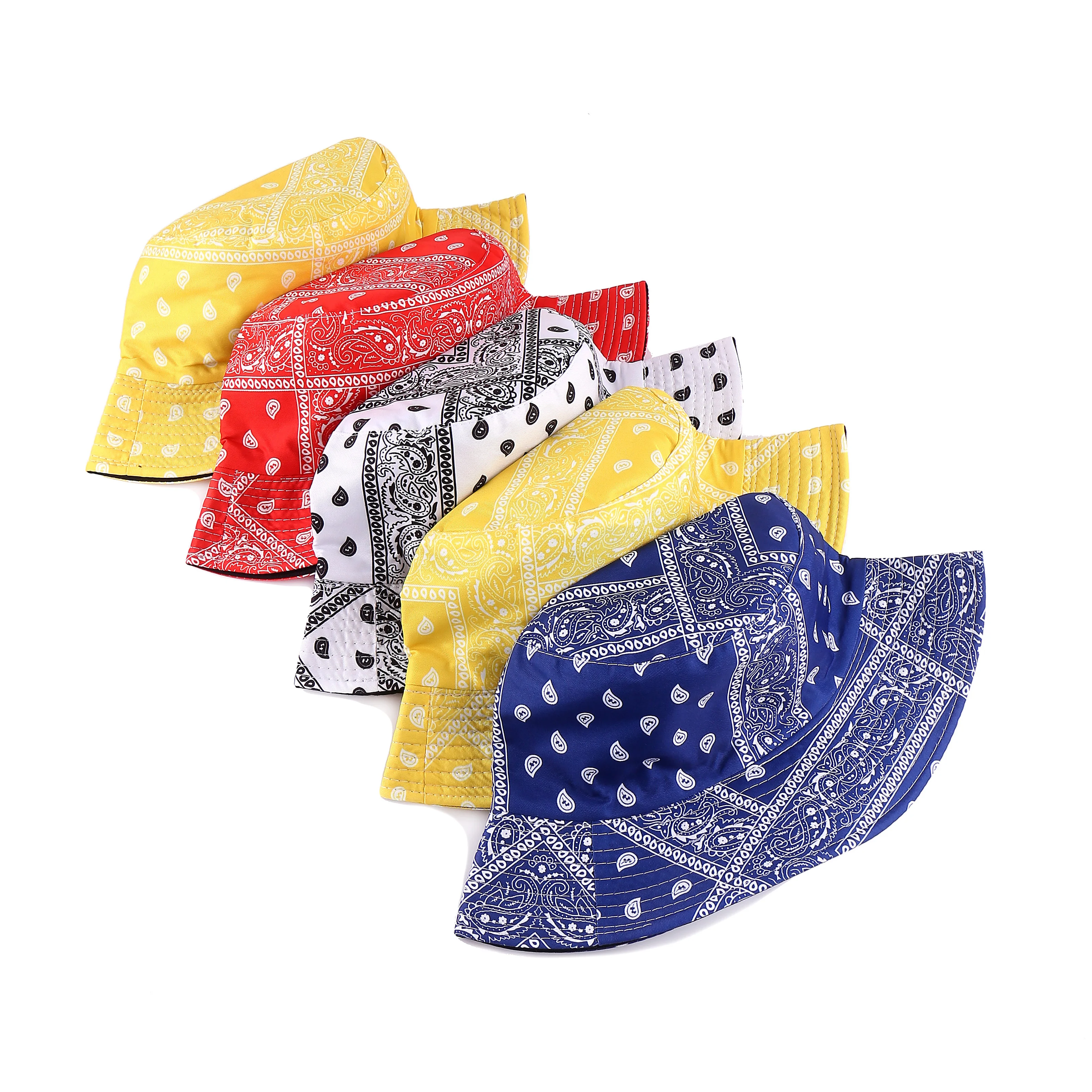 Custom New American Style Bandana Fisherman Hat Trendy Street Fashion Sun Bucket Hat