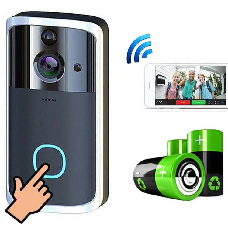 Low Power Wifi Door Bell Monitor Smart Doorbell with Camera 2 Way Audio CCTV Security Video Wireless PIR Camera Doorbell