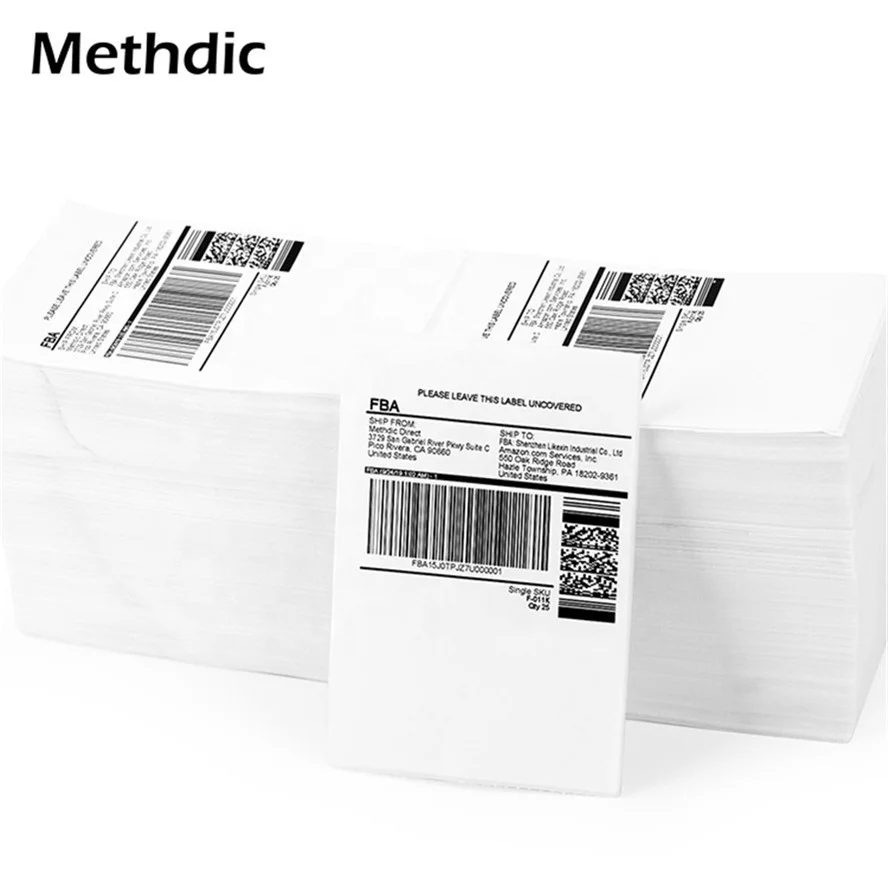 Methdic Self Adhesive 4x6 Folding Thermal Label Shipping Label 2 Per Sheet