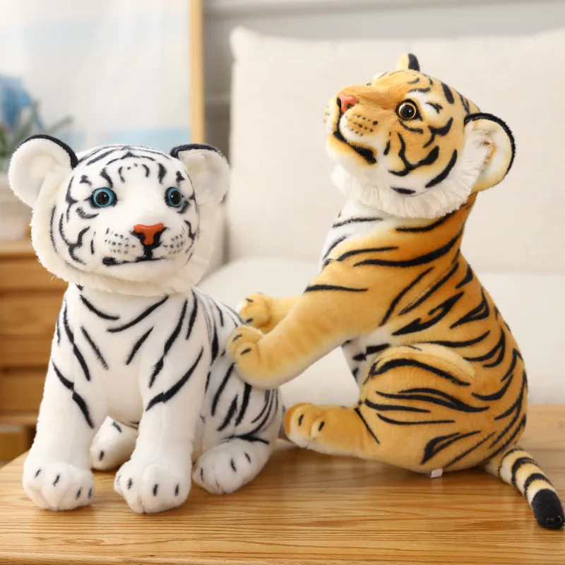 Simulation Tiger doll Plush toy Kids Birthday gift White tiger Stuffed toys plush Custom animal plushies doll for children