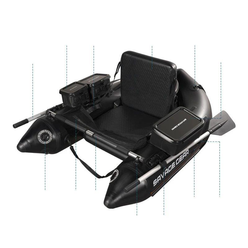 CE certificated Single Fishing Float Tube Inflatable Belly Boat with accessories