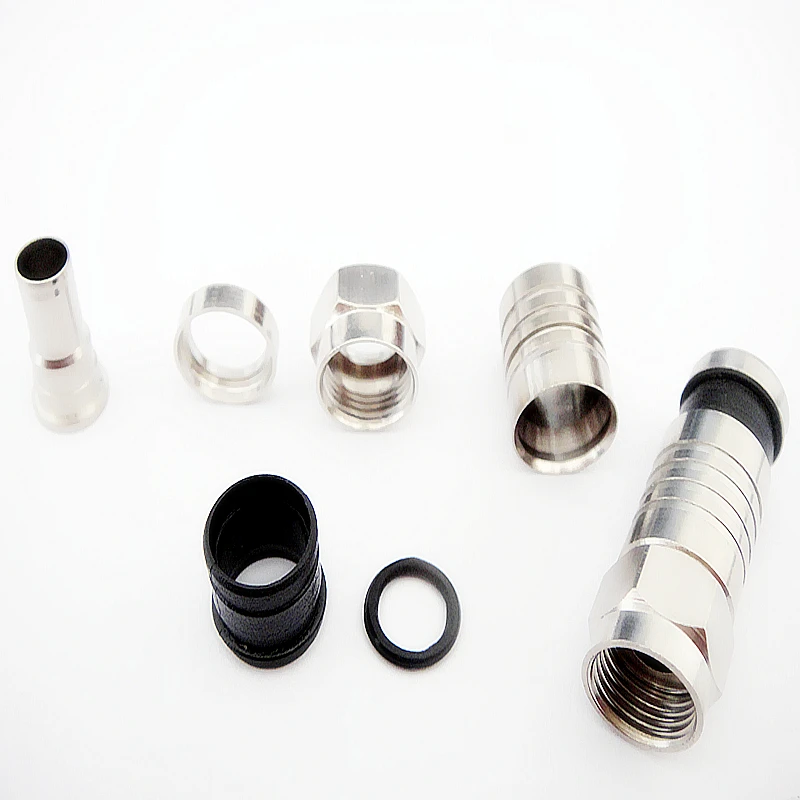 RG6 RG59 Coaxial Cable Connectors 75 Ohm  Compression Connector F type coaxial connector