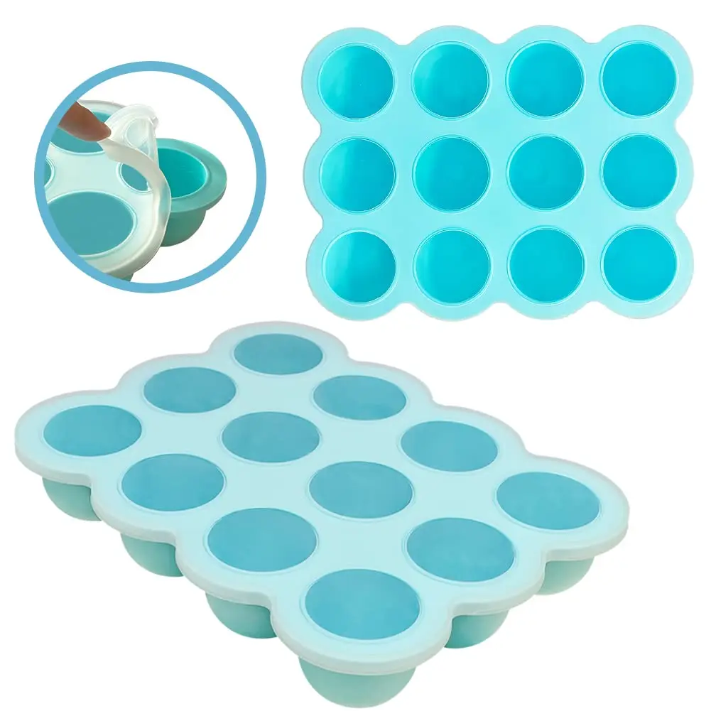 Customized BPA Free Reusable Silicone Baby Food Storage Tray for Freezer Storage of Baby Food Puree Fruit Vegetable Breast Milk