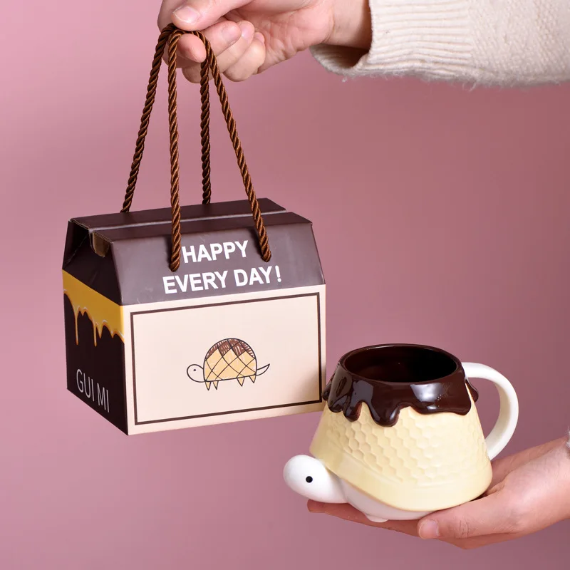 Creative turtle shaped ceramic birthday gift cup novelty mugs
