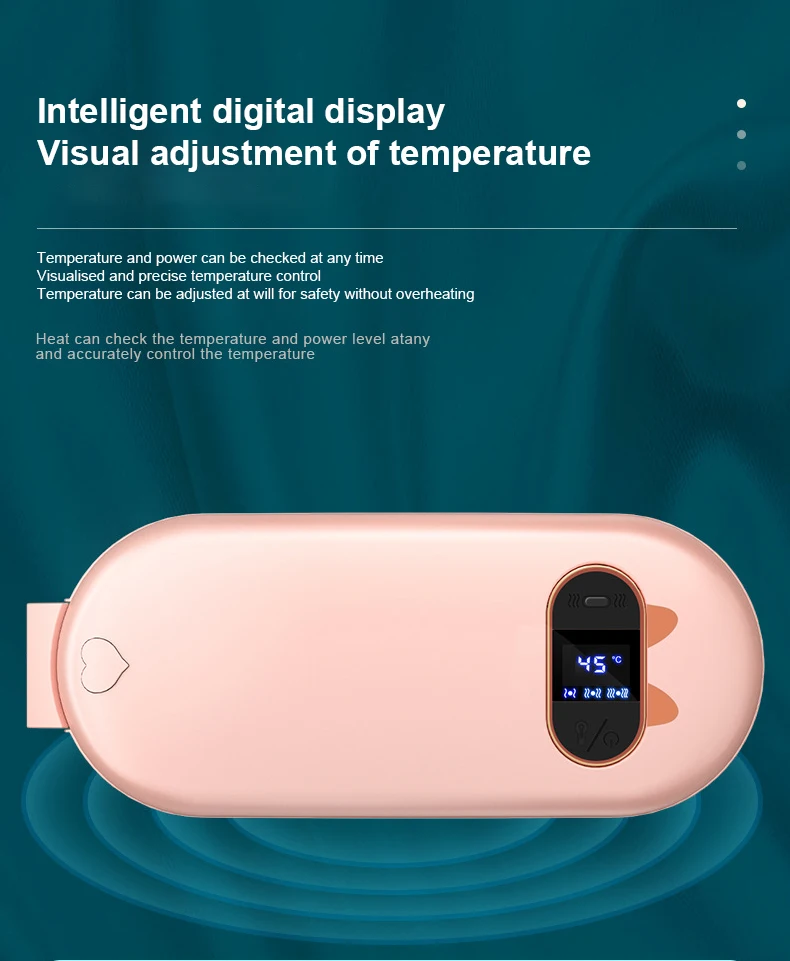 Women menstrual heat device warmer waist massager belt  3 gear period pain relief heating pad