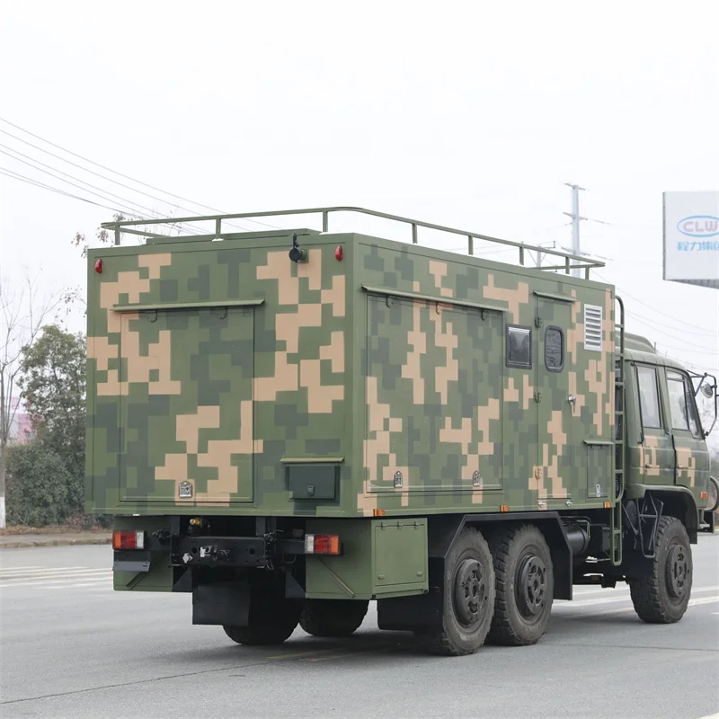 Manufactory direct Dongfeng 6-wheel drive off-road fire and cooking truck large outdoor logistics support dining car for sale