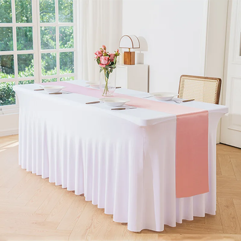 Spandex Stretch Table Cloth 4ft Elastic Spandex Fitted Tablecloth Rectangular Spandex Buffet Table Cover 6 Ft 8ft