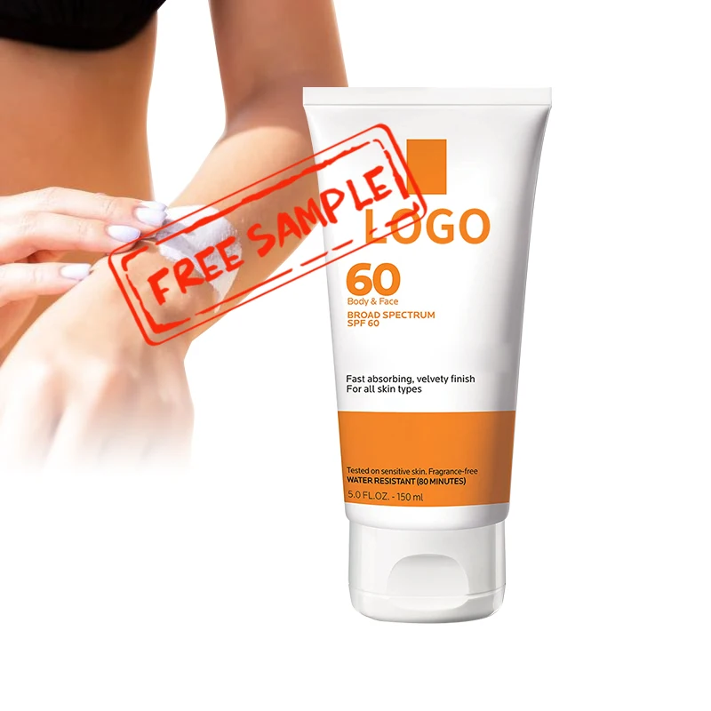 Custom Logo Organic SPF 60 UV Sunblock Whitening Moisturizing Sun Solar Cream Skin Protection Face Sunscreen Lotion