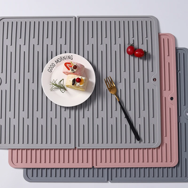 Folding waterproof easy clean silence chopping board pad dish drying silicone mat