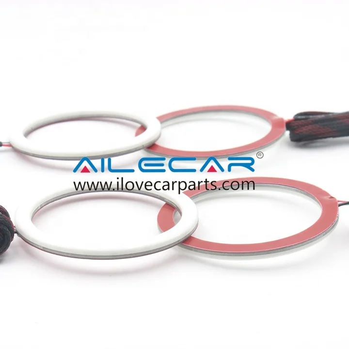 AILECAR 5V White Coating LED Halo Angel Light Eye 90MM * 4PCS RGBW + Turn Yellow Light LED Chip SK6812 Angel Lights For Cars