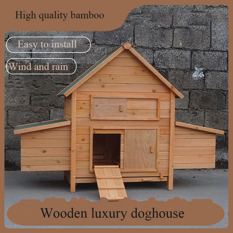 Factory direct sales of solid wood made outdoor rainproof and windproof chicken coop