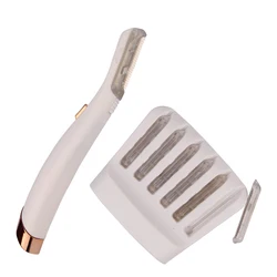 Private Label Wholesale Mini Electric Makeup Razo Led Eyebrow Trimmer Epilator Set Built-in LED Light Facial Hair Removal