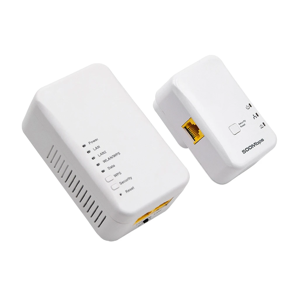 NEW Home Plug AV500 wifi 300Mbps Powerline Adapter plus 500mbps wired Ethernet PLC(2 UNITS=WiFi+Wired)