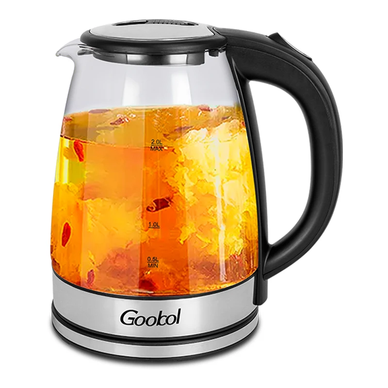 LED Illuminated1.8L Portable Design Glass Electric Kettle  electric kettle manufacturer