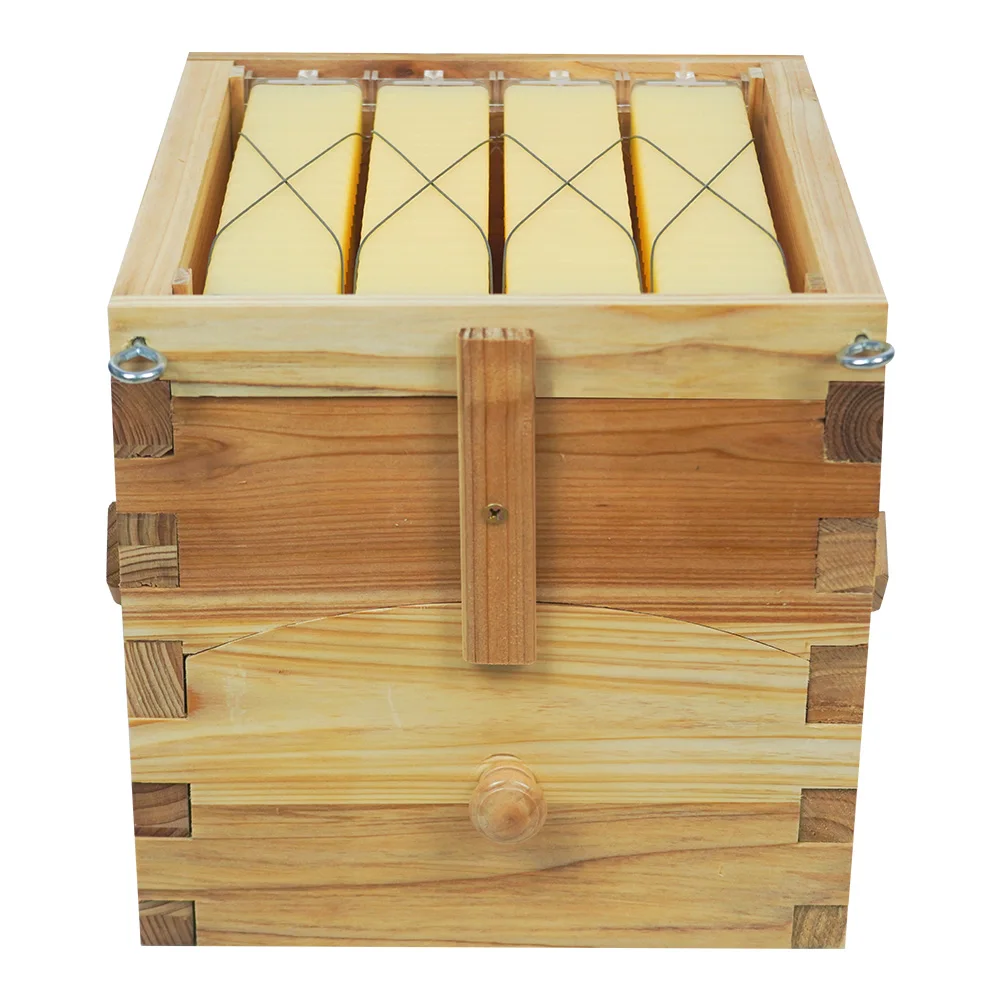 Golden Palace Flows Hive 4pcs Flowing Frames with 4pcs Automatic Flowing Tube and 1pcs Key Food-Grade