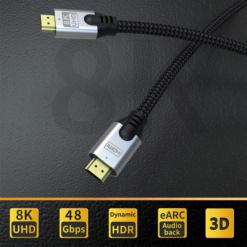  Сертифицированный высокоскоростной кабель HDMI версии 2 1 48 Гбит/с поддержка динамического HDR TDR 8K 60 Гц разрешение 4K 120