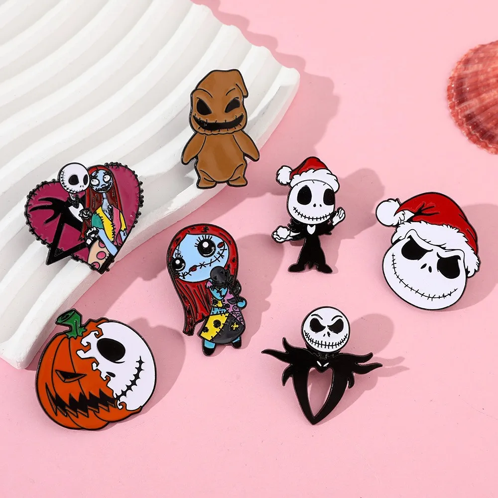 Creative Halloween Pins Cartoon Pumpkin Custom Soft Enamel Christmas Hat Metal Crafts Lapel Pins