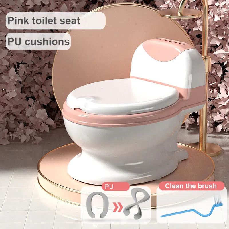 Guangzhou  Baby Toilet  Locks Safety Backrest Seat Plastic Potty With Toy Wc With Kids Adapter