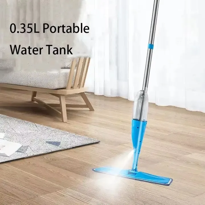 Mops for Floor Cleaning Wet Spray Mop with Washable Microfiber Pads Home or Commercial Use Dry Wet Flat Mop for Hardwood Ceramic