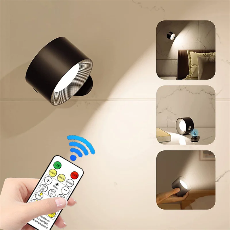 Rechargeable LED Reading Wall Light Touch Control Indoor Magnetic Suction Mounted Lamp ABS Body for Home Office Use