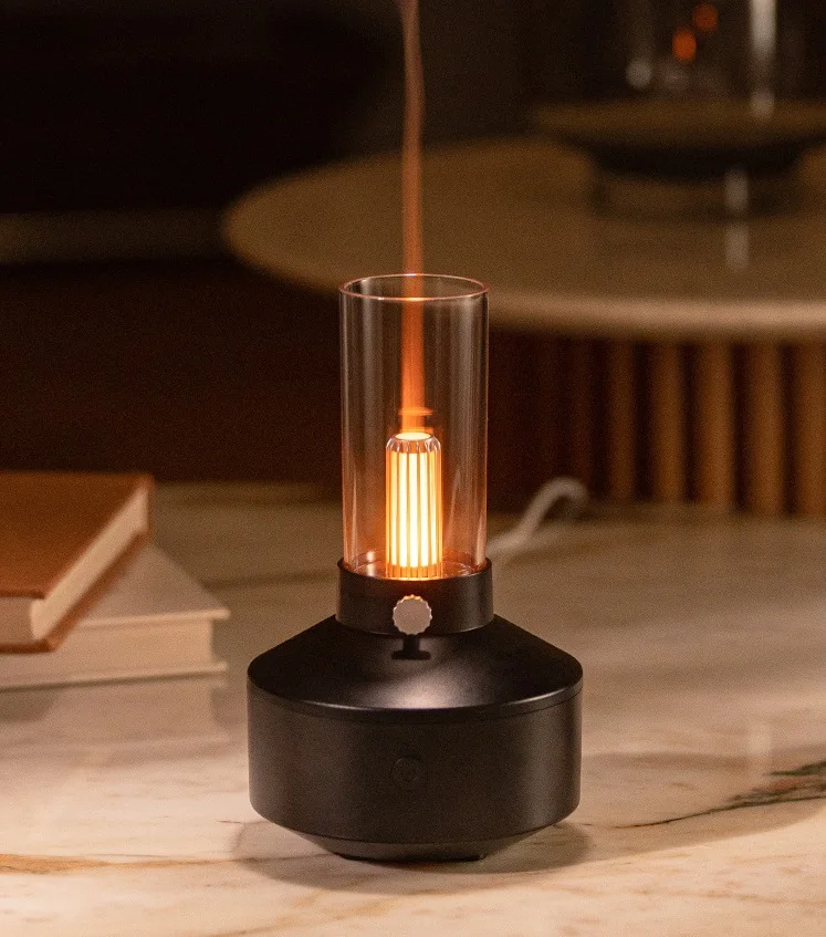 Retro Lamp Essential Oil Aroma Diffuser Aromatherapy Machine Small Desktop Cool Mist Humidifier