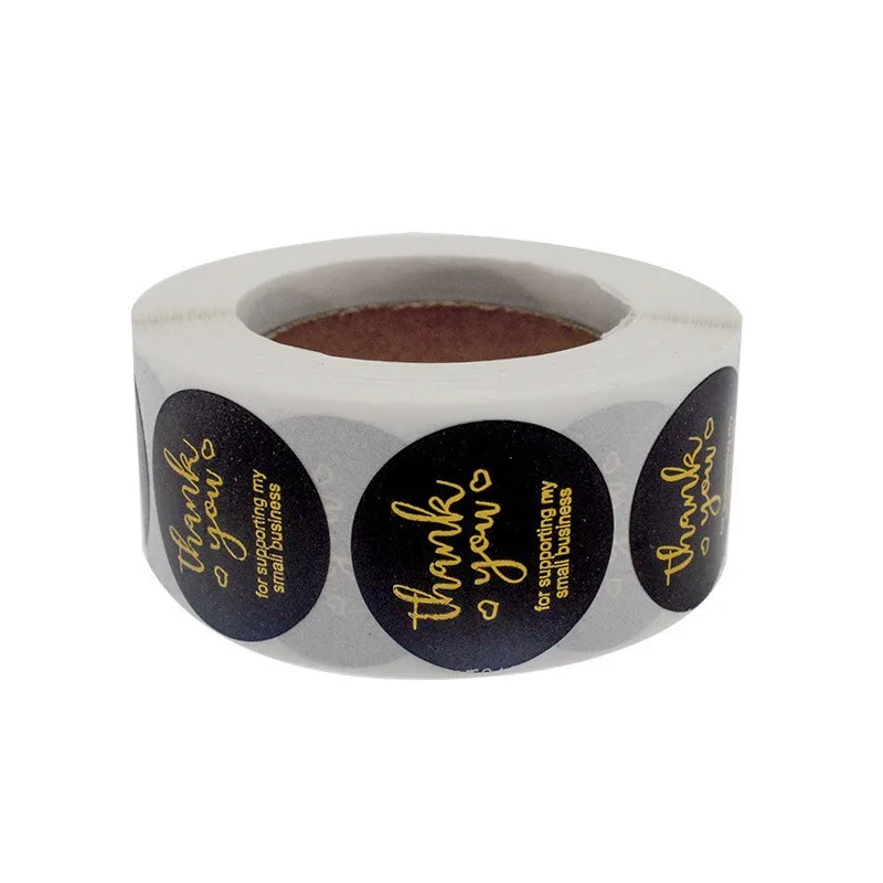 1 inch Thank You for My Small Business Stickers Paper Thank You Label Sticker Rainbow Silver Roll Adhesive Shipping Mail Labels