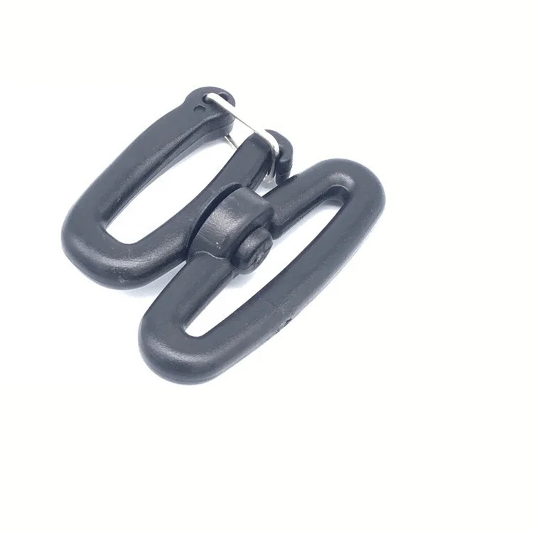 Wholesale high quality custom designer backpack accessories black bag clasp clip swivel plastic snap hook plastic bag hook