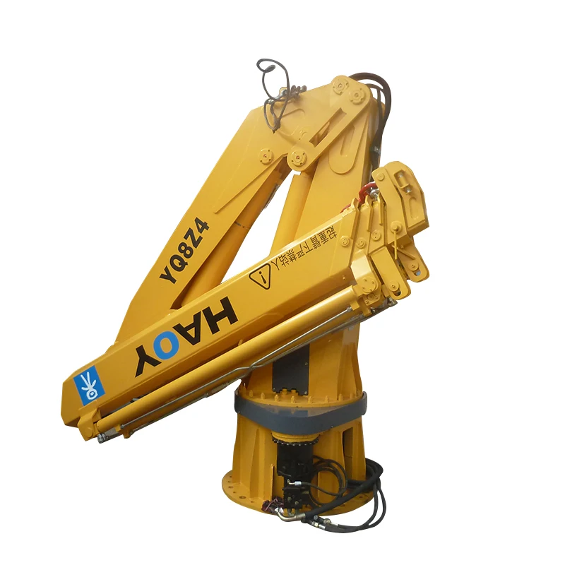 factory direct sale 7 ton 8 ton Small mini hydraulic boat crane folding arm track crane mechanical telescopic arm