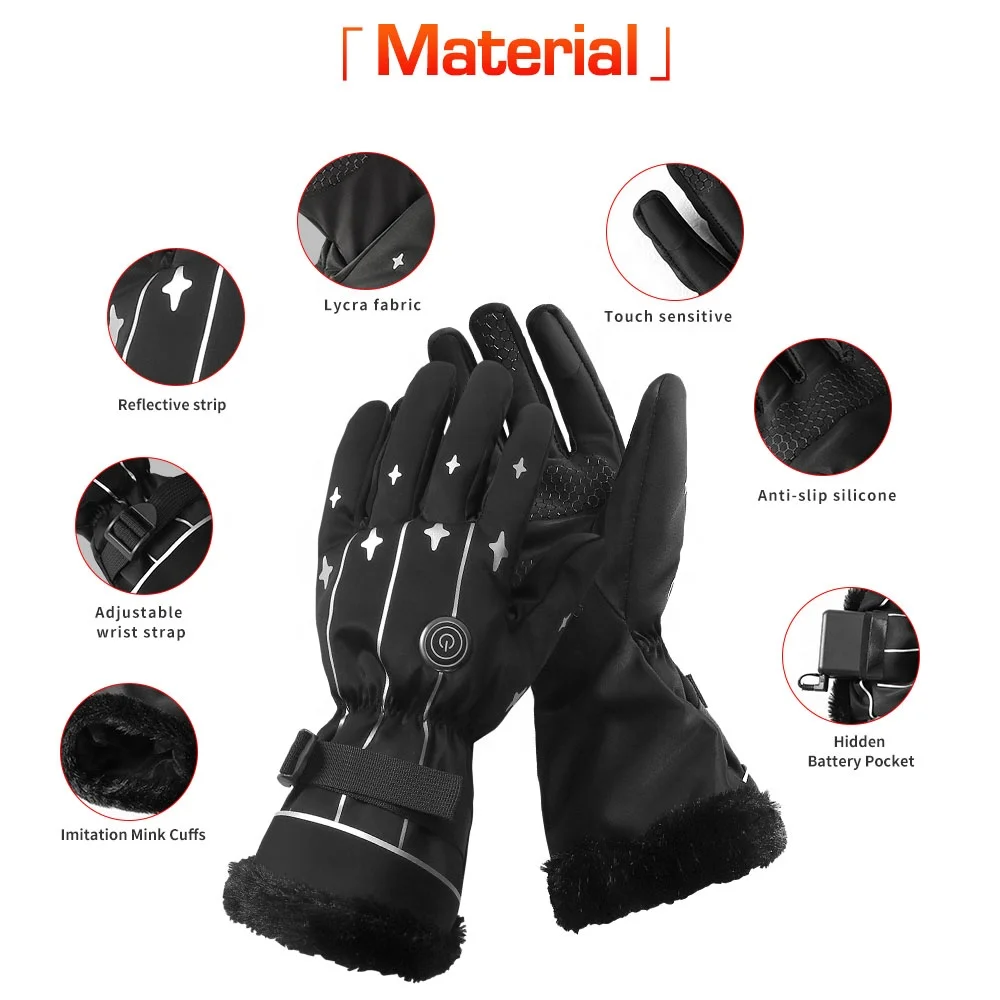 Распродажа зимние ветрозащитные водонепроницаемые уличные лыжные велосипедные перчатки с наилучшим теплым аккумулятором и электрическим подогревом перезаряжаемые