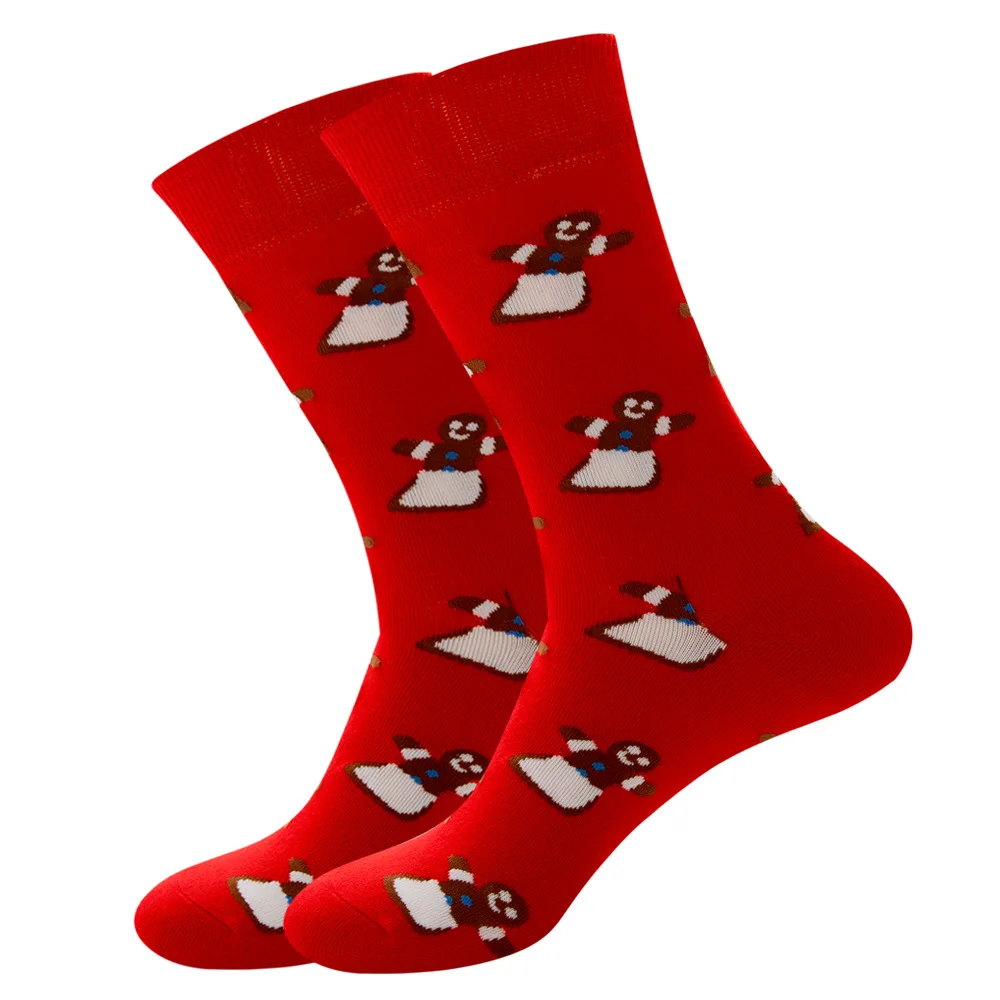 2021 New Mid Tube Christmas Socks Red Villain Pattern Winter Warm Christmas Ladies Socks