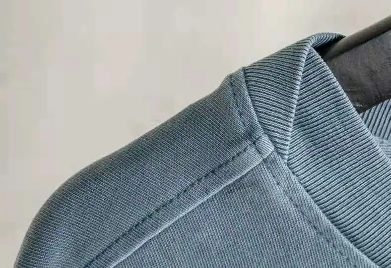 260g basic tshirt plain 100% cotton distressed washed fish mouth collar blank unisex t-shirts stone wash oversized plain tshirt