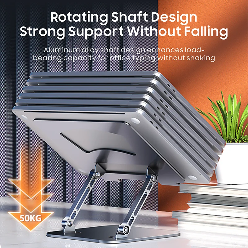 New Portable Carbon Steel Notebook Support Holder Bracket Foldable Folding Rotating Base Laptop Adjustable Stand