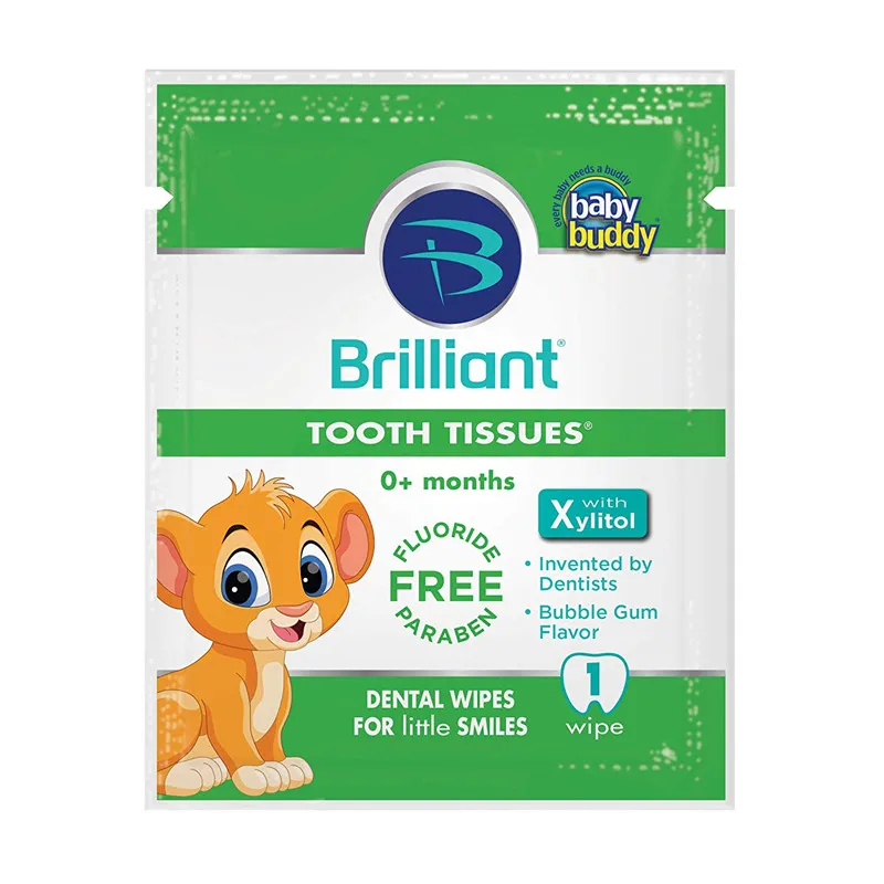 Customized fluoride free wet tooth tissues baby dental wipes